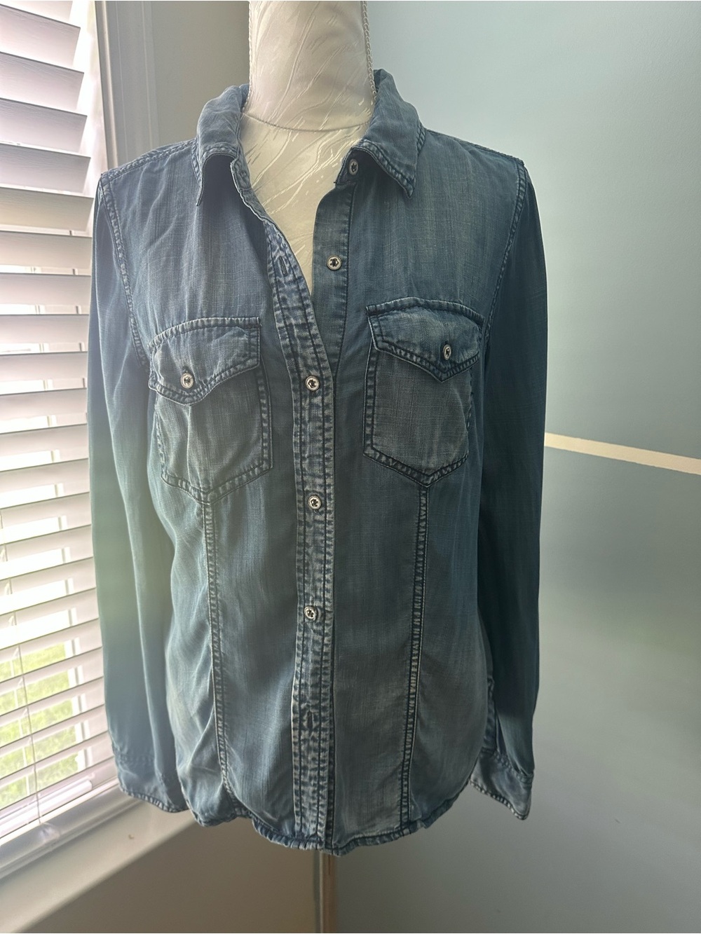 Denim Button-Up Shirt - Blue